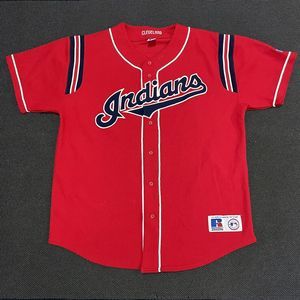 Vintage MLB Cleveland Indians Red Sewn Russell Athletic Jersey Men’s L